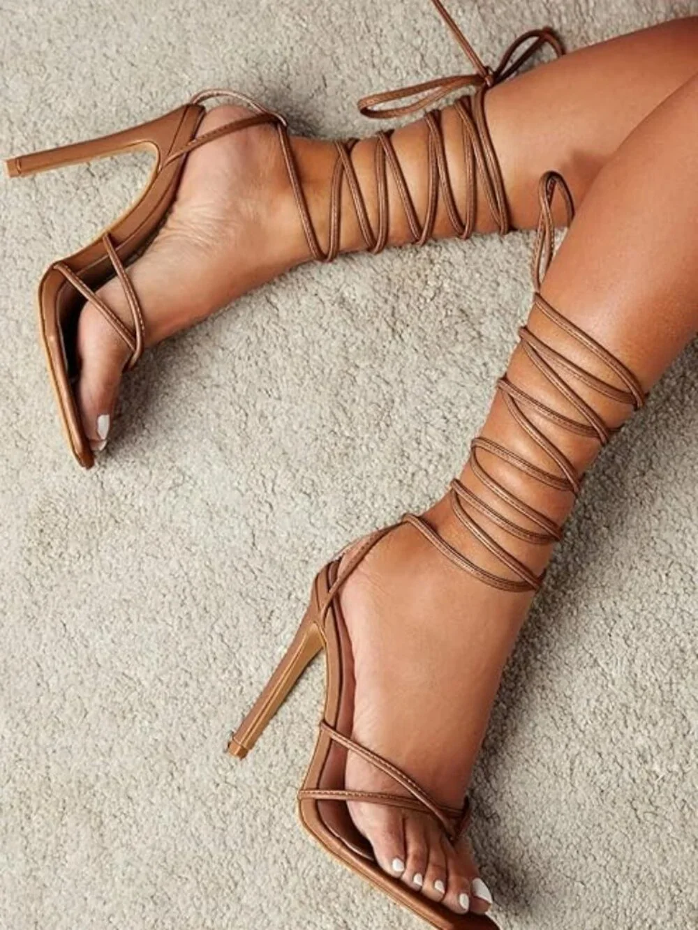 Women's Lace Up Heeled Sandals